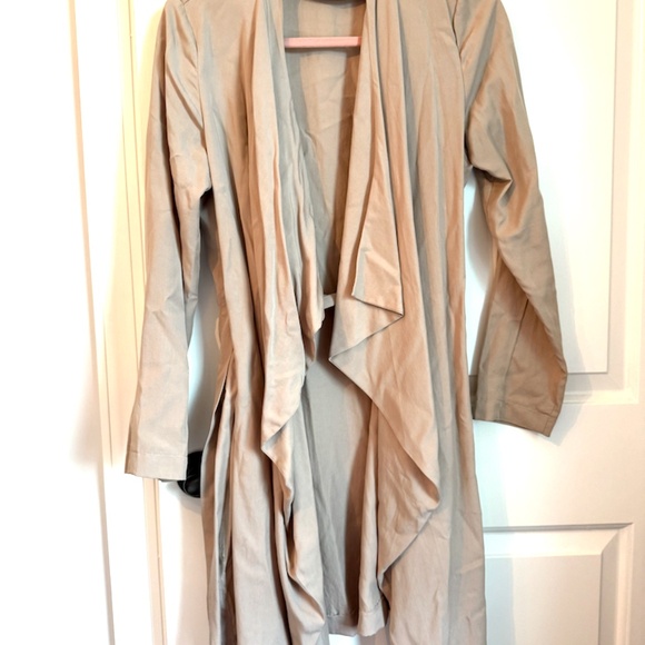 Eliane Rose Tan Beige Trench Wrap Jacket / Long Sleeve Cardigan Small - Picture 3 of 5